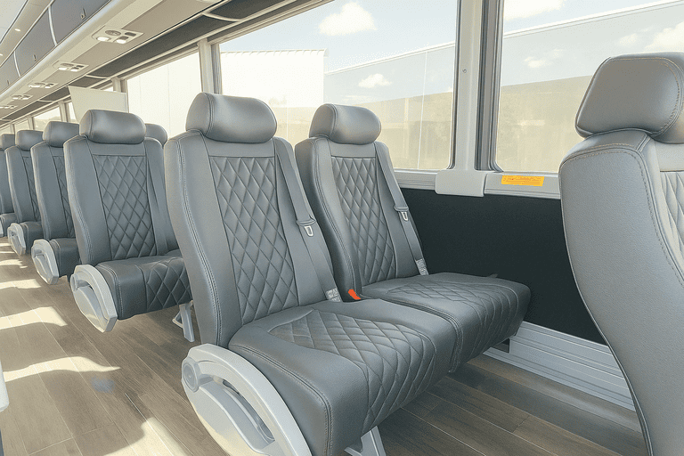 interior of Daytona Beach Coach Bus Service charter bus